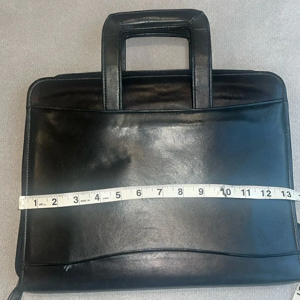 Vintage Scully black leather binder briefcase.